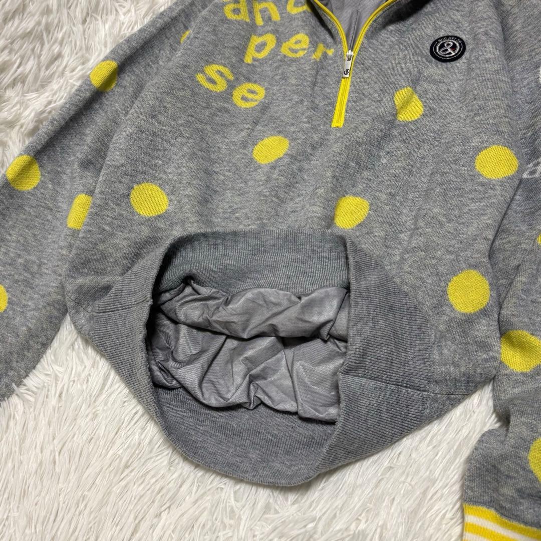 美品★and per se アンパスィ ハーフジップ セーター ドット柄　グレー