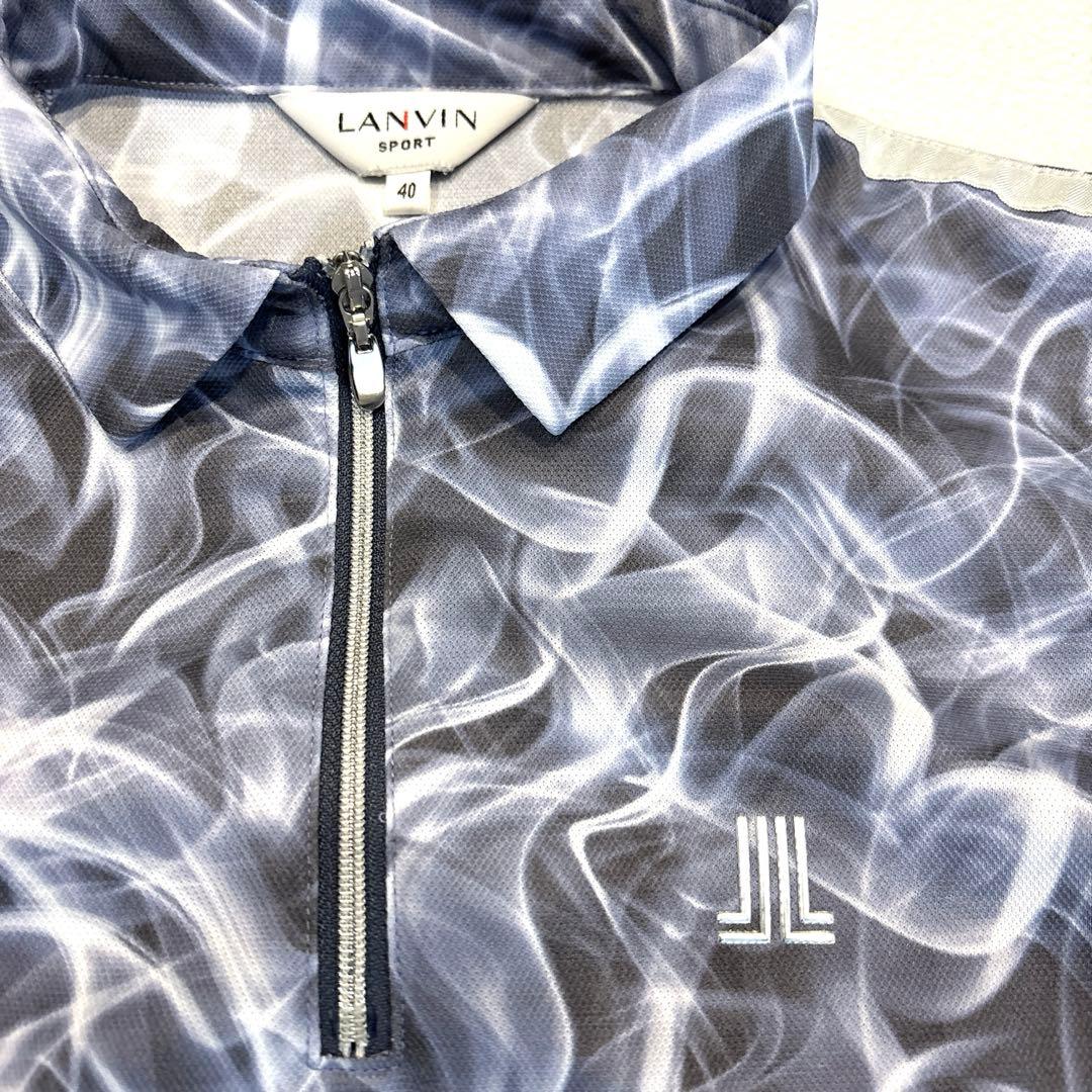 【美品/レディースL】ランバンスポール　LANVIN　ゴルフ　ポロシャツ　ジップ