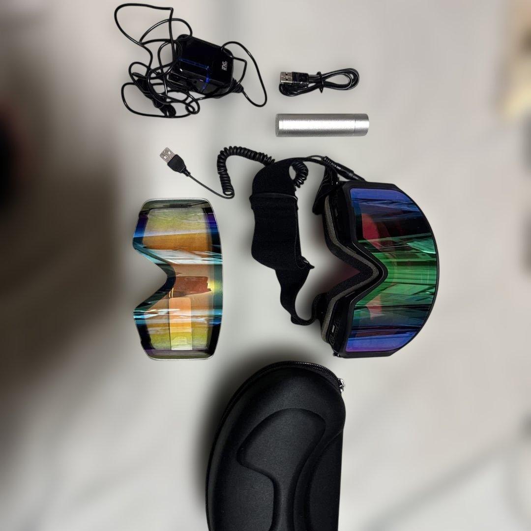 Hubo sports 電熱ゴーグル新品のスペアレンズアンカーの充電式バッテリー