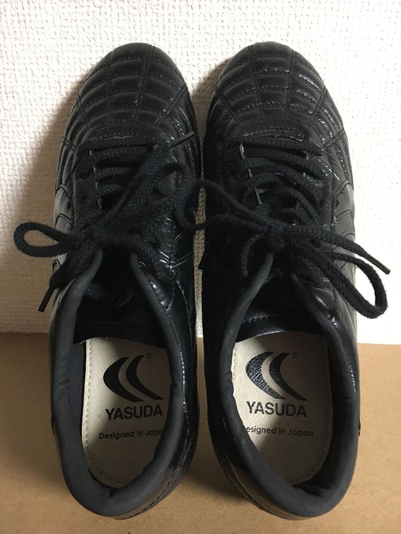 ヤスダ YASUDA 25cm スパイク サッカー シューズ 黒 ブラック