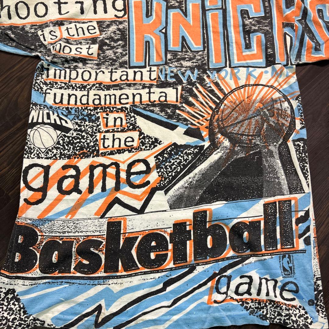 7SM5 激レア 90’s NBA マジックジョンソン　総柄Tシャツ　古着