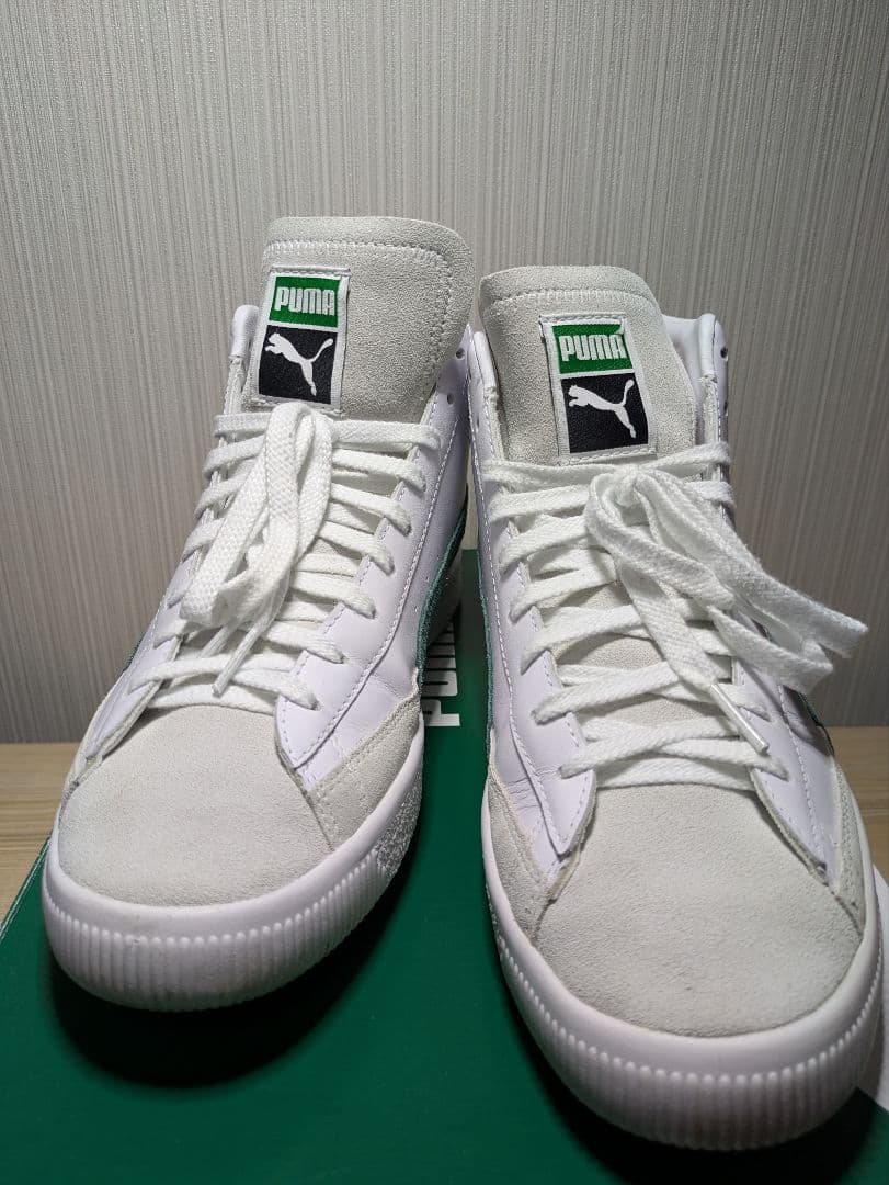 Puma Basket Mid VTG 26cmホワイト／グリーン