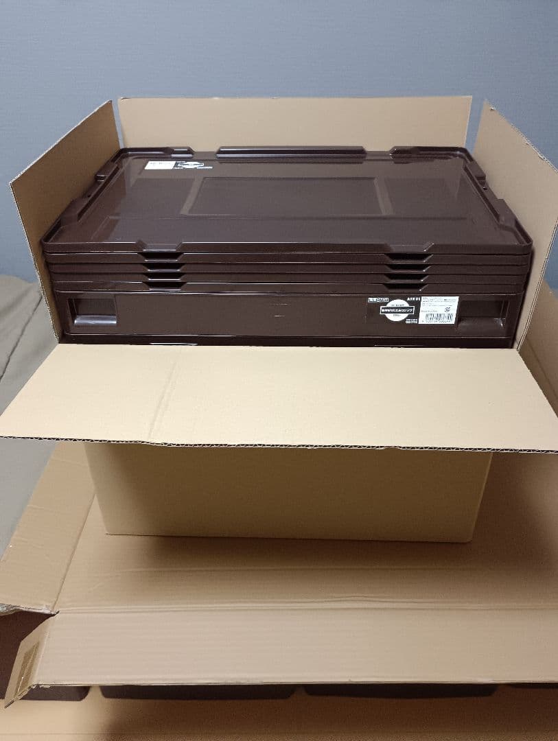 中古②　5個セット　折りたたみコンテナ　50L 長辺扉　蓋あり