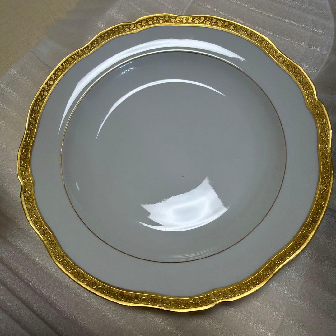 Chapuis Frères クラシック皿 金縁 ホワイト