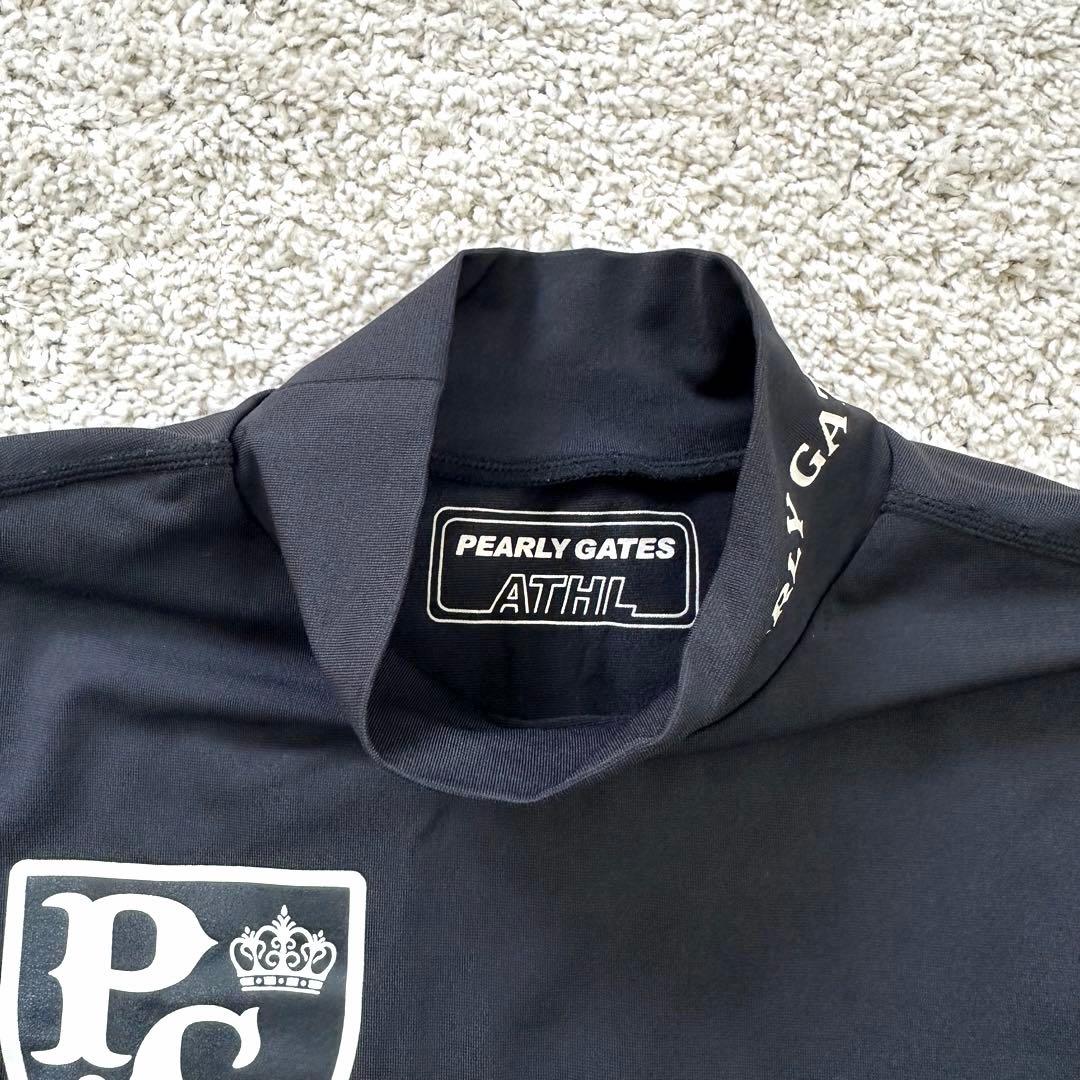 美品 PEARLY GATES 長袖シャツ ストレッチ　モックネック ブラック