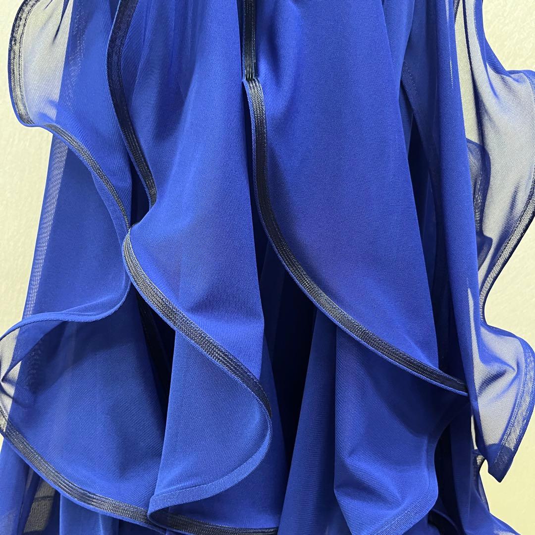 新品 社交ダンス セットアップ ロイヤルブルー