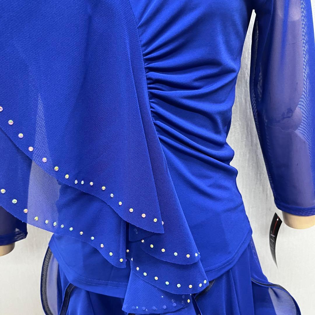 新品 社交ダンス セットアップ ロイヤルブルー