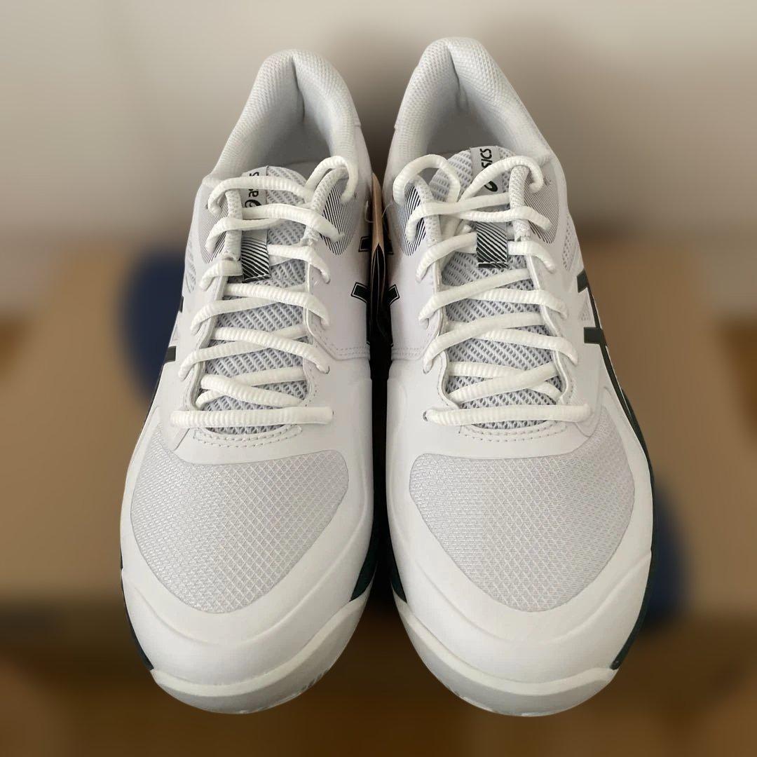 ASICS テニスシューズ ホワイト/グリーン　28.5cm #2086