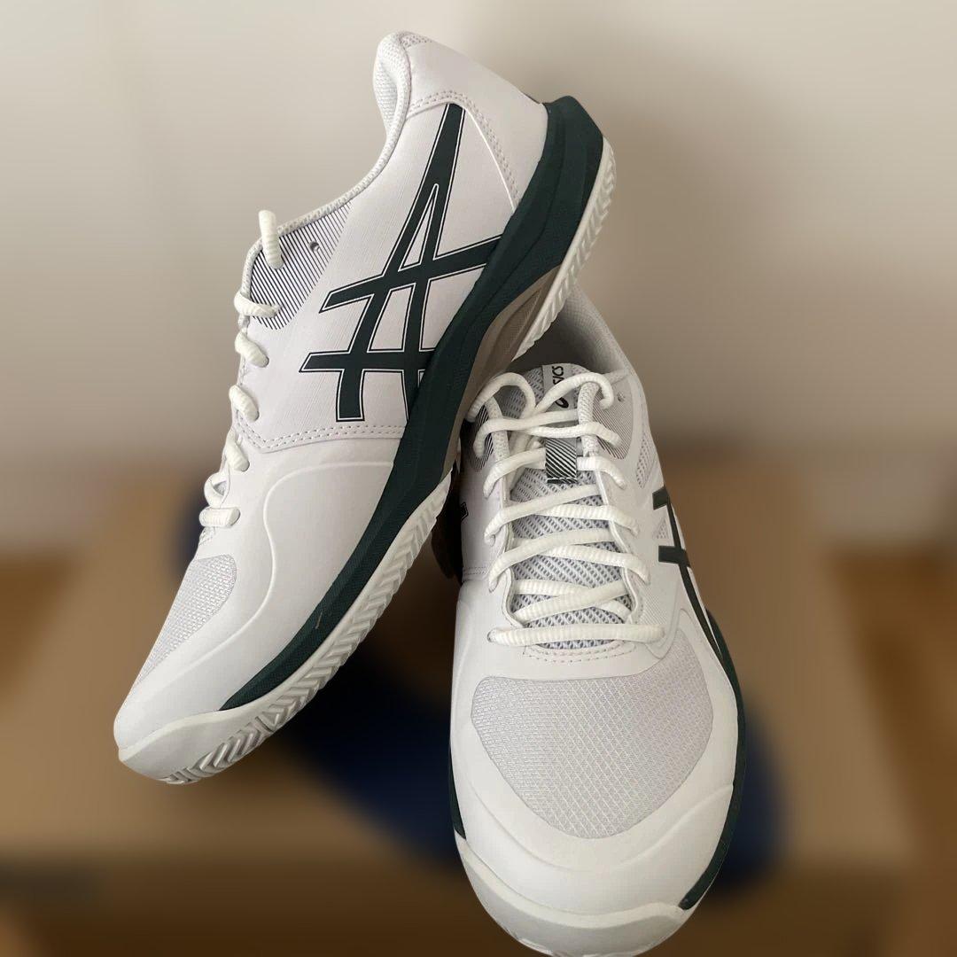 ASICS テニスシューズ ホワイト/グリーン　28.5cm #2086