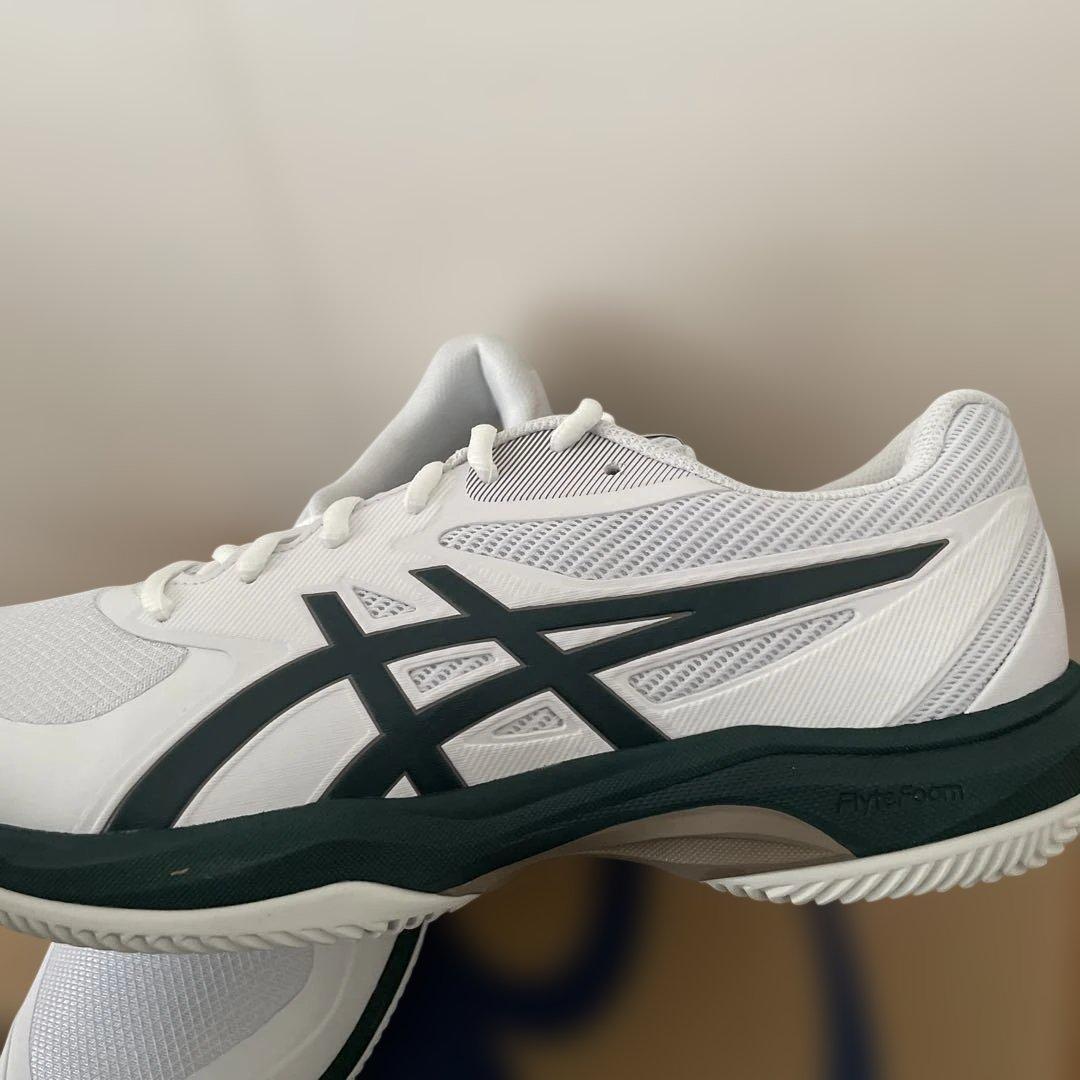 ASICS テニスシューズ ホワイト/グリーン　28.5cm #2086