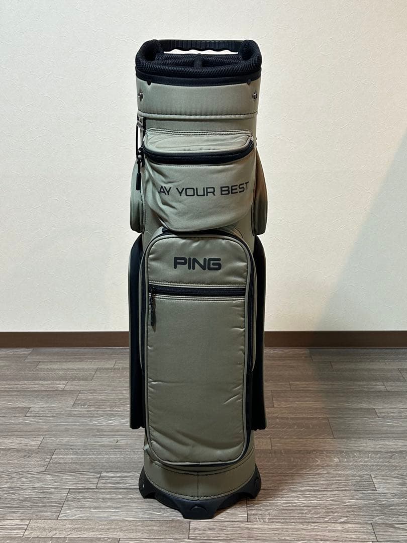 PING 自立式キャディバッグ　未使用品　10ポケットで収納力抜群！カーキ色