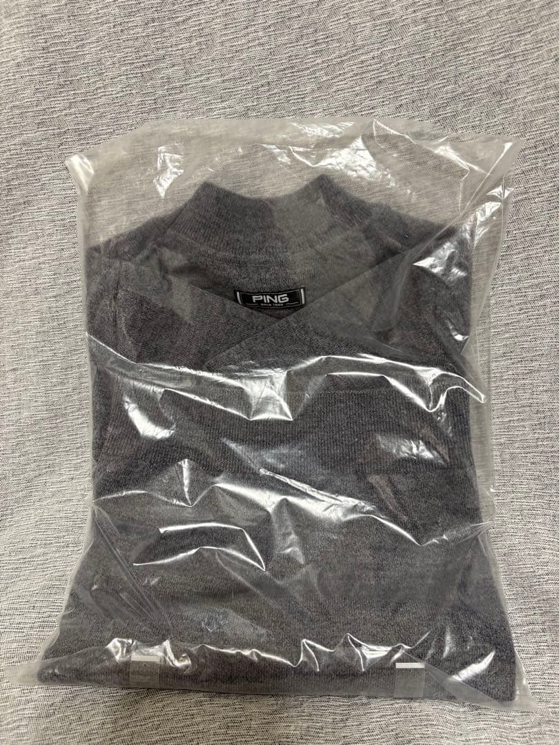 S 【PING】クルーネックニットプルオーバーカレッジニット　レディース　グレー