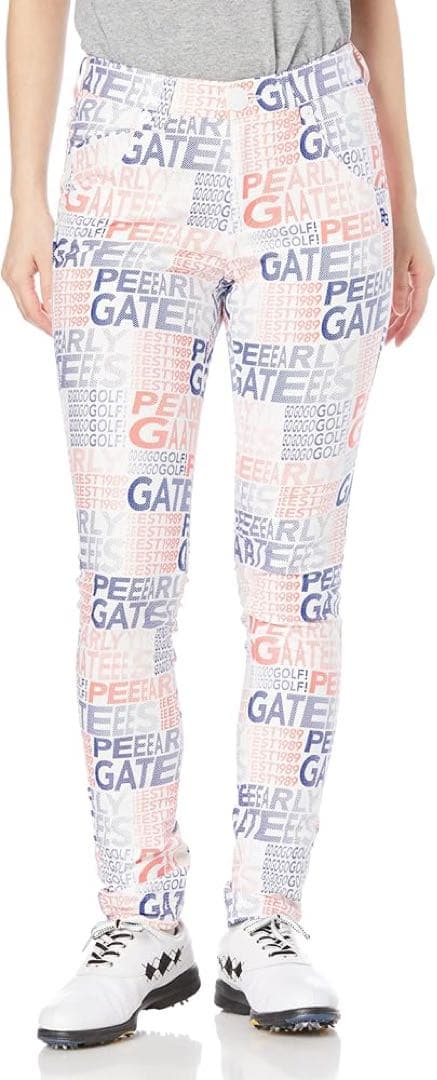 【新品】パーリーゲイツ ロングパンツ (グラデロゴ柄・ストレッチ・透け防止)