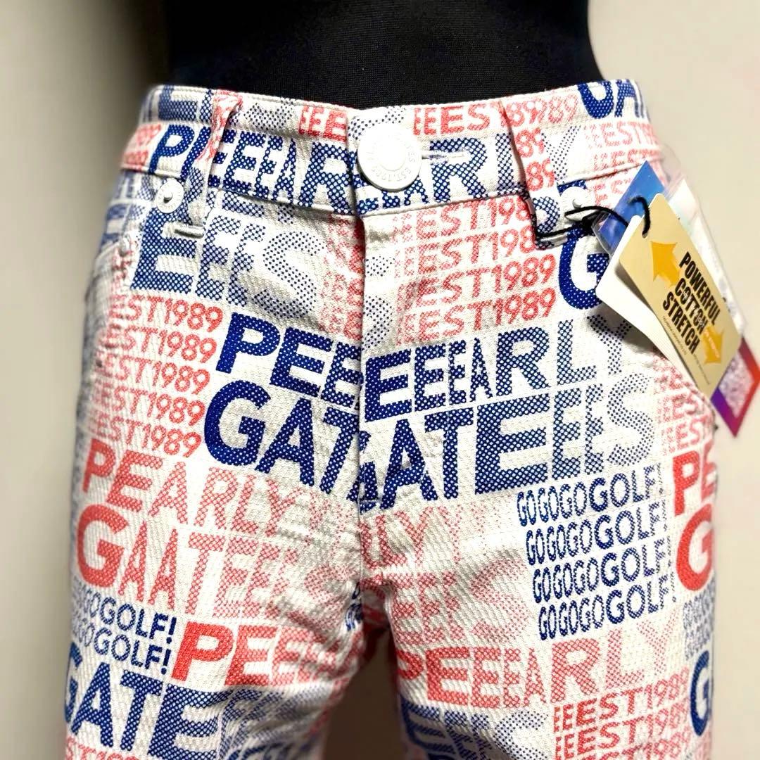 【新品】パーリーゲイツ ロングパンツ (グラデロゴ柄・ストレッチ・透け防止)