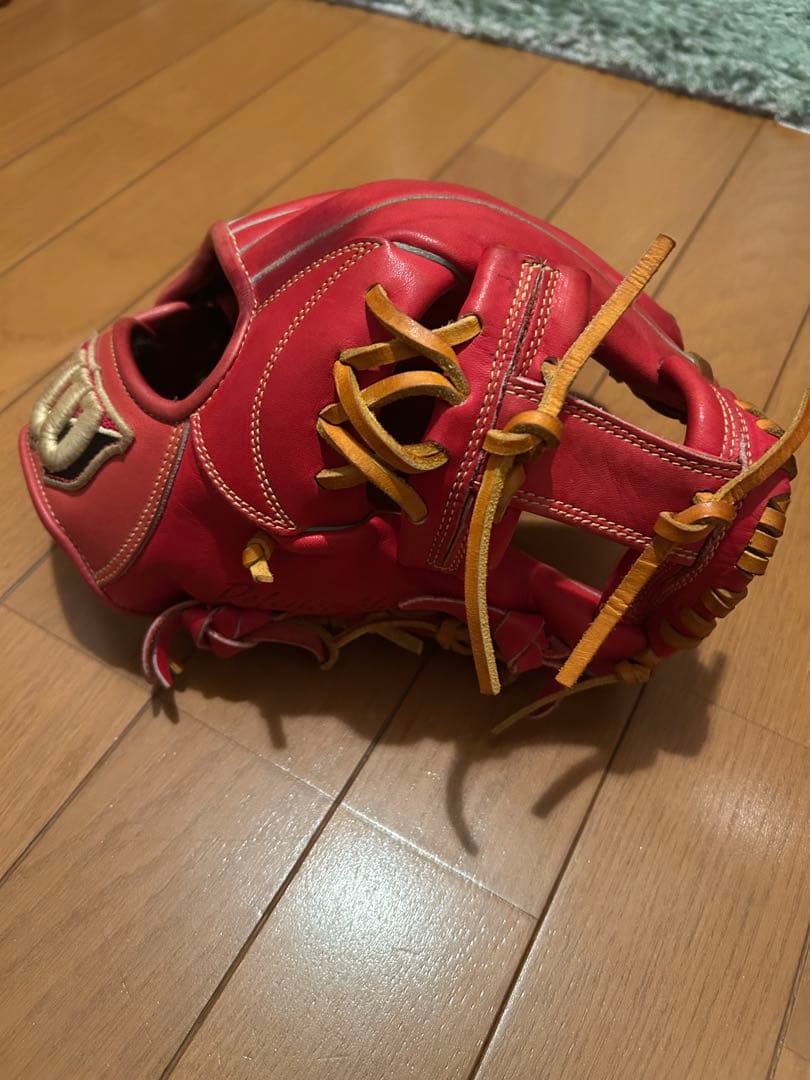 【美品】Wilson 軟式野球用グローブ 赤　れれれ