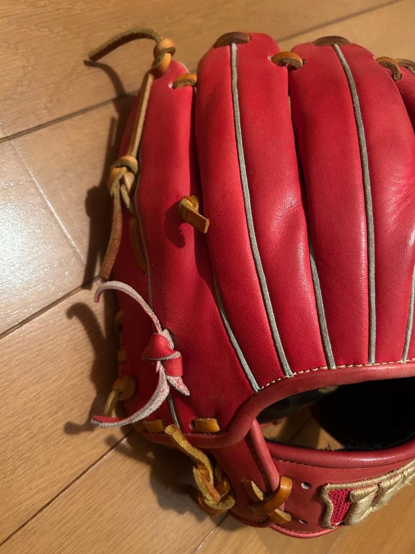【美品】Wilson 軟式野球用グローブ 赤　れれれ
