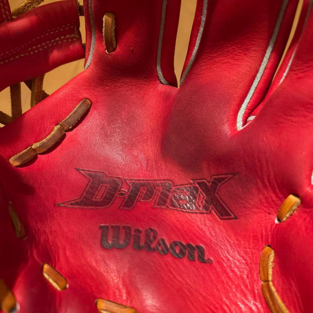 【美品】Wilson 軟式野球用グローブ 赤　れれれ