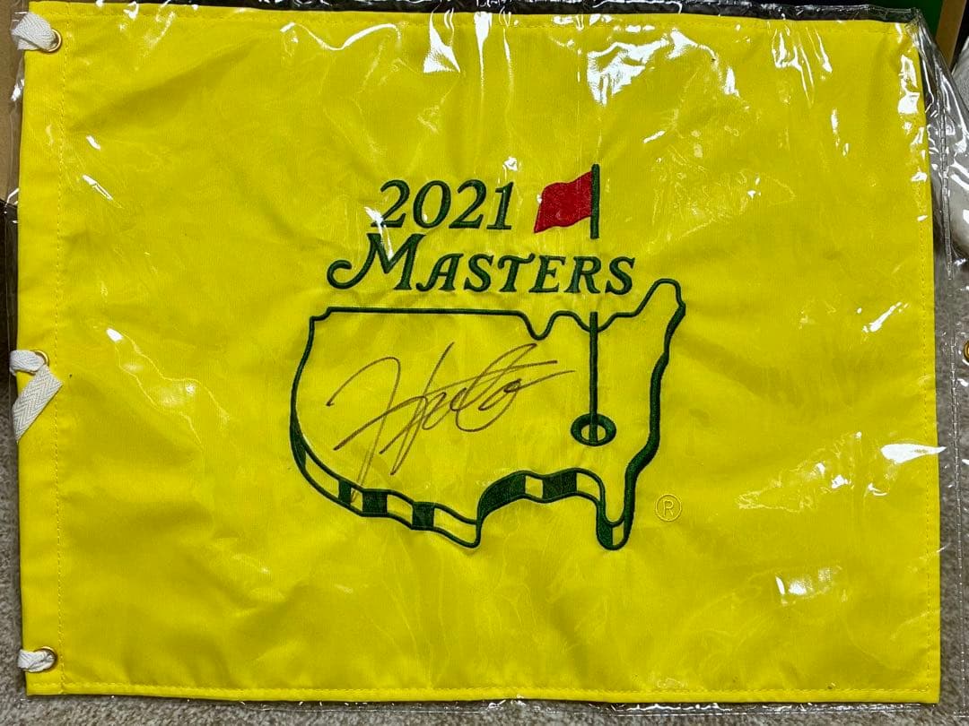 週末SALE！２０２１年マスターズ　初優勝　松山英樹直筆サイン入ピンフラッグ