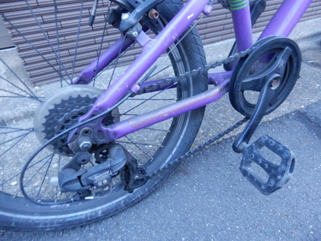 MARINキッズマウンテンバイクDONKY Jr20-パープル6段変速付 子供用