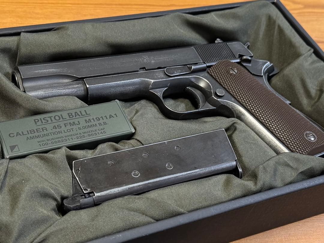 M1911A1 ヴィンテージ風ガスブローバックガン・本革ホルスター同梱