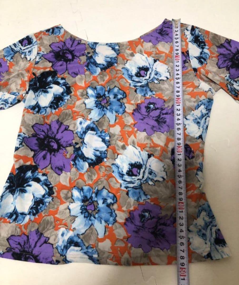社交ダンス練習着パーティChacott激かわオレンジ系ベースに花柄トップスドレス