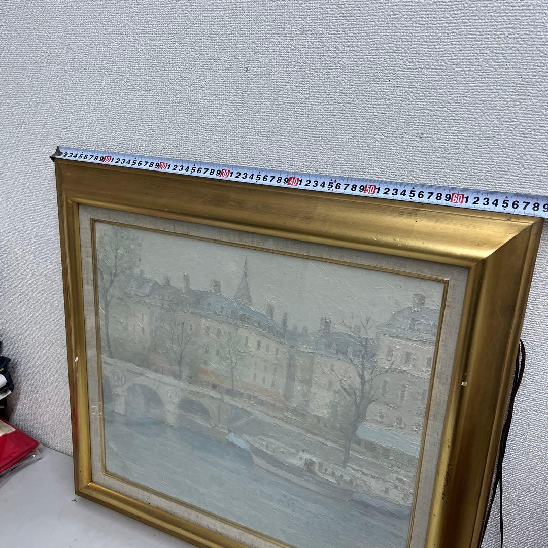 田畑和高　サンミッツェル橋　油絵　金枠　風景　街