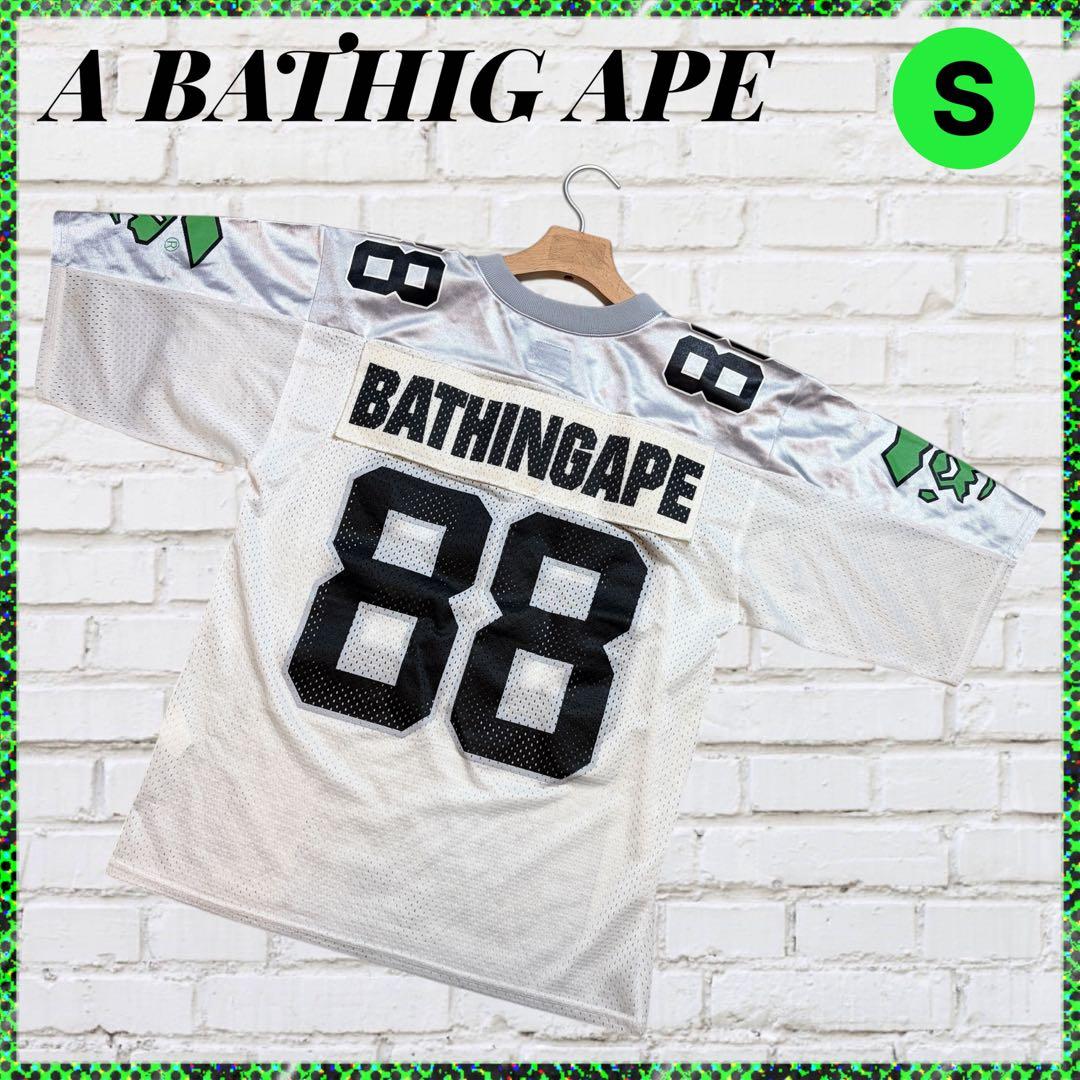BAPE ベイシングエイプ フットボール シャツ ジャージ Tシャツ メッシュ