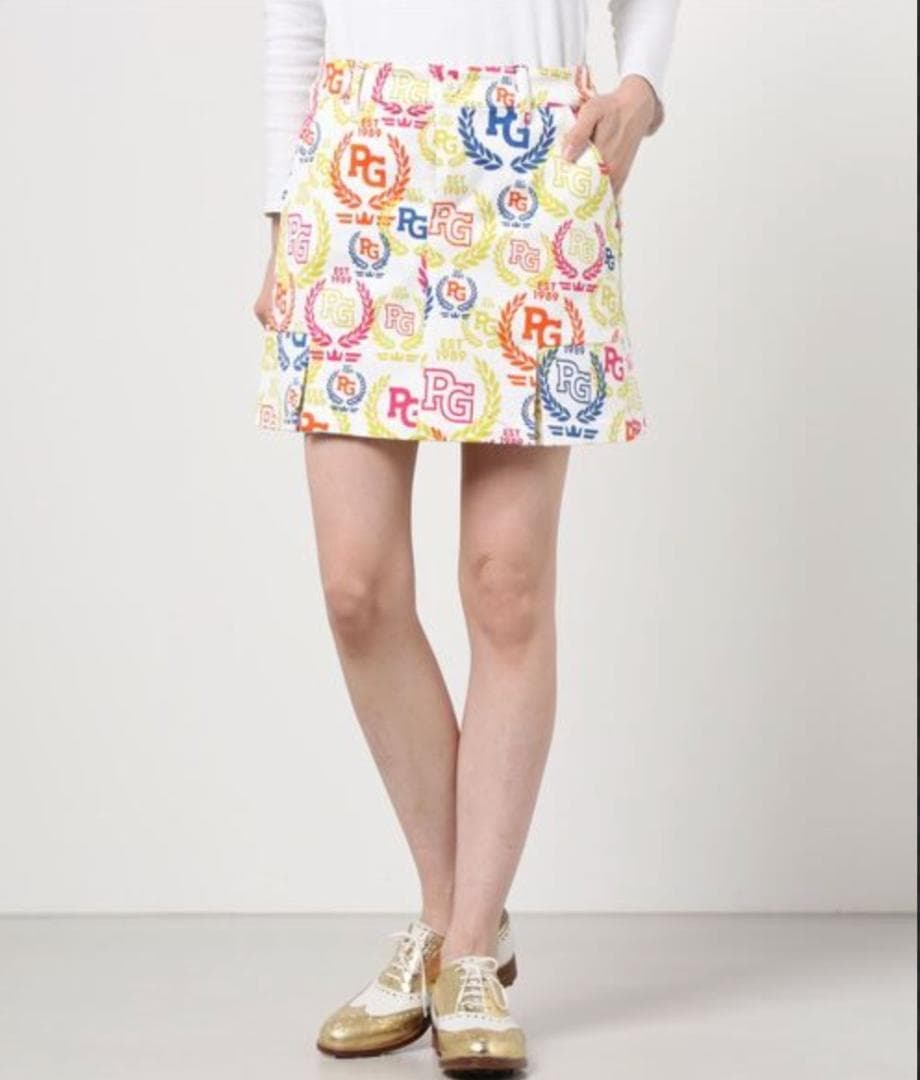 未使用3万 パーリーゲイツ グログラン ローリエ プリーツ スカート 0