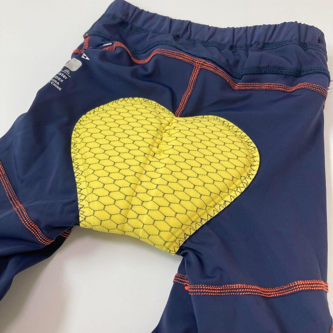 【新品】サイクルパンツ Sサイズ ネイビー×オレンジ ランバイク ストライダー