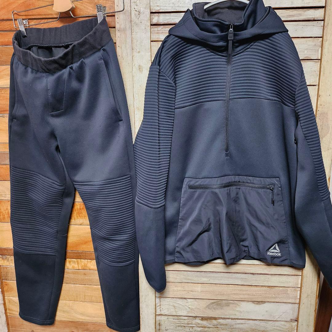 Reebok Thermo Warm スウェット パーカー 上下セット L 黒