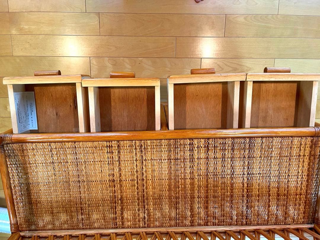 にこまる　ラタンチェスト 10杯タイプ 95cm幅 4段　藤家具　美品