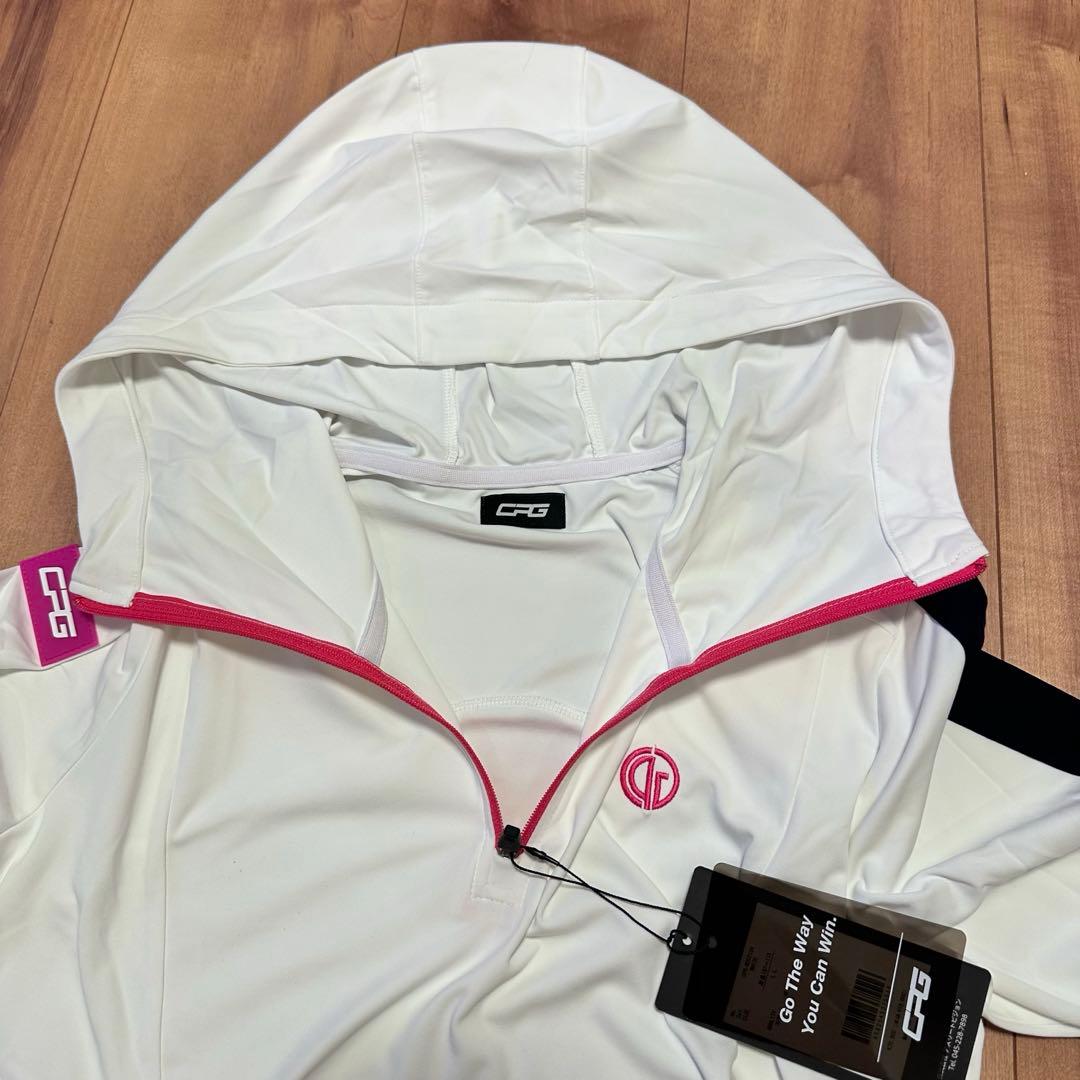 cpggolf フード付き　UVカット　長袖　パーカー　ハーフジップ　指穴　春夏