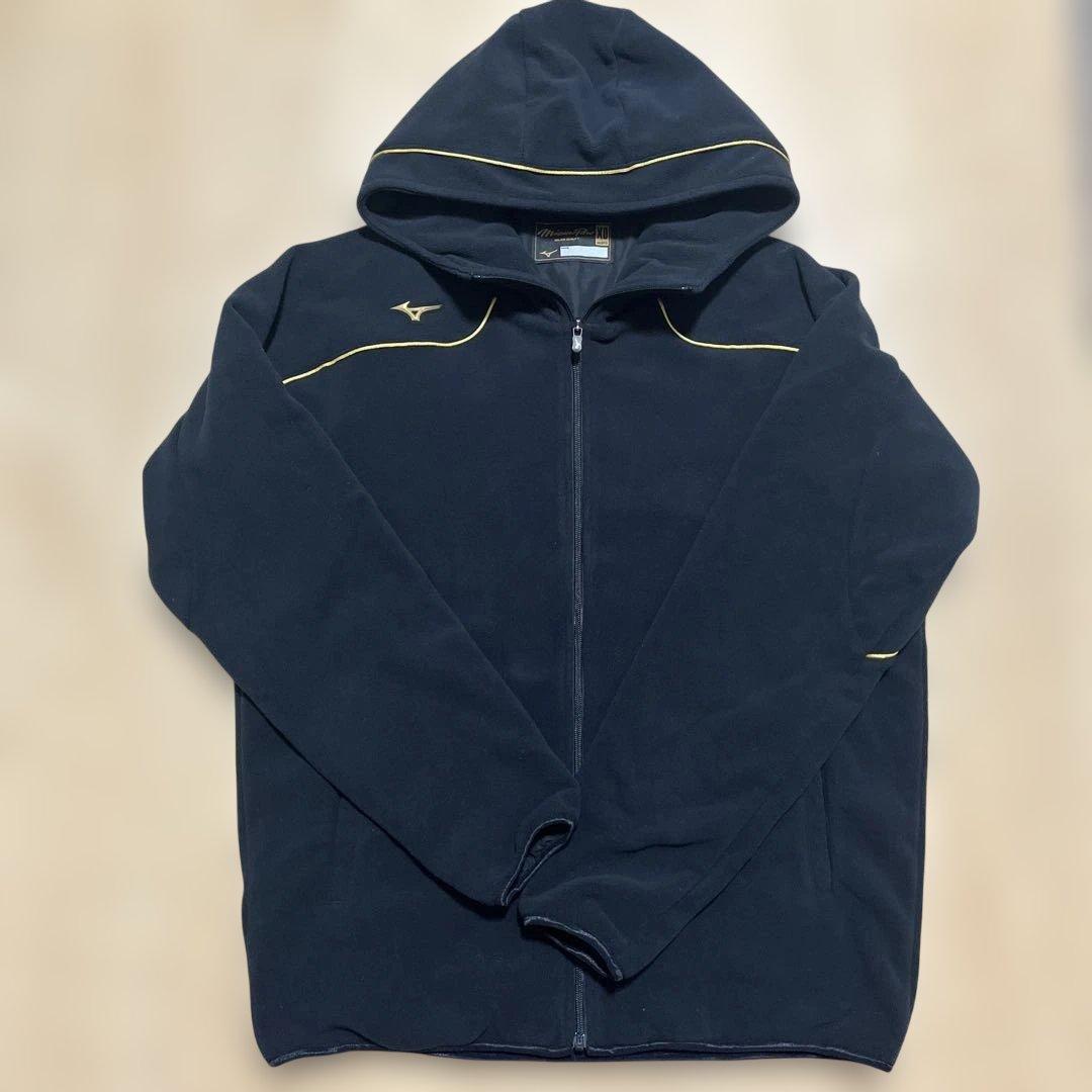 ミズノプロ⭐︎フリースジャケット　XO 未使用　フード　ブラック　黒