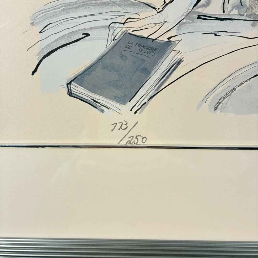 美品 サージ・マルジス「読書のひととき」リトグラフ 直筆サイン入り フランス作家