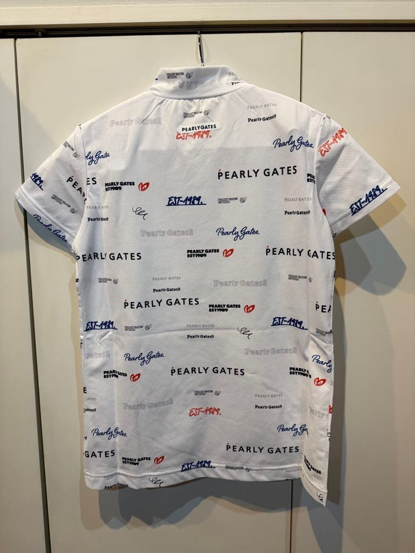 新品　パーリーゲイツ モックネック 半袖シャツ サイズ0 ホワイト