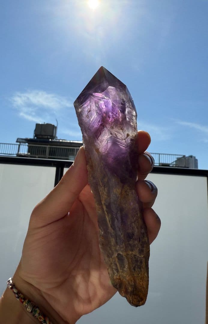 【週末限定セール】【希少】アメジスト原石 2本セット 専用台座付！極上魔法の杖