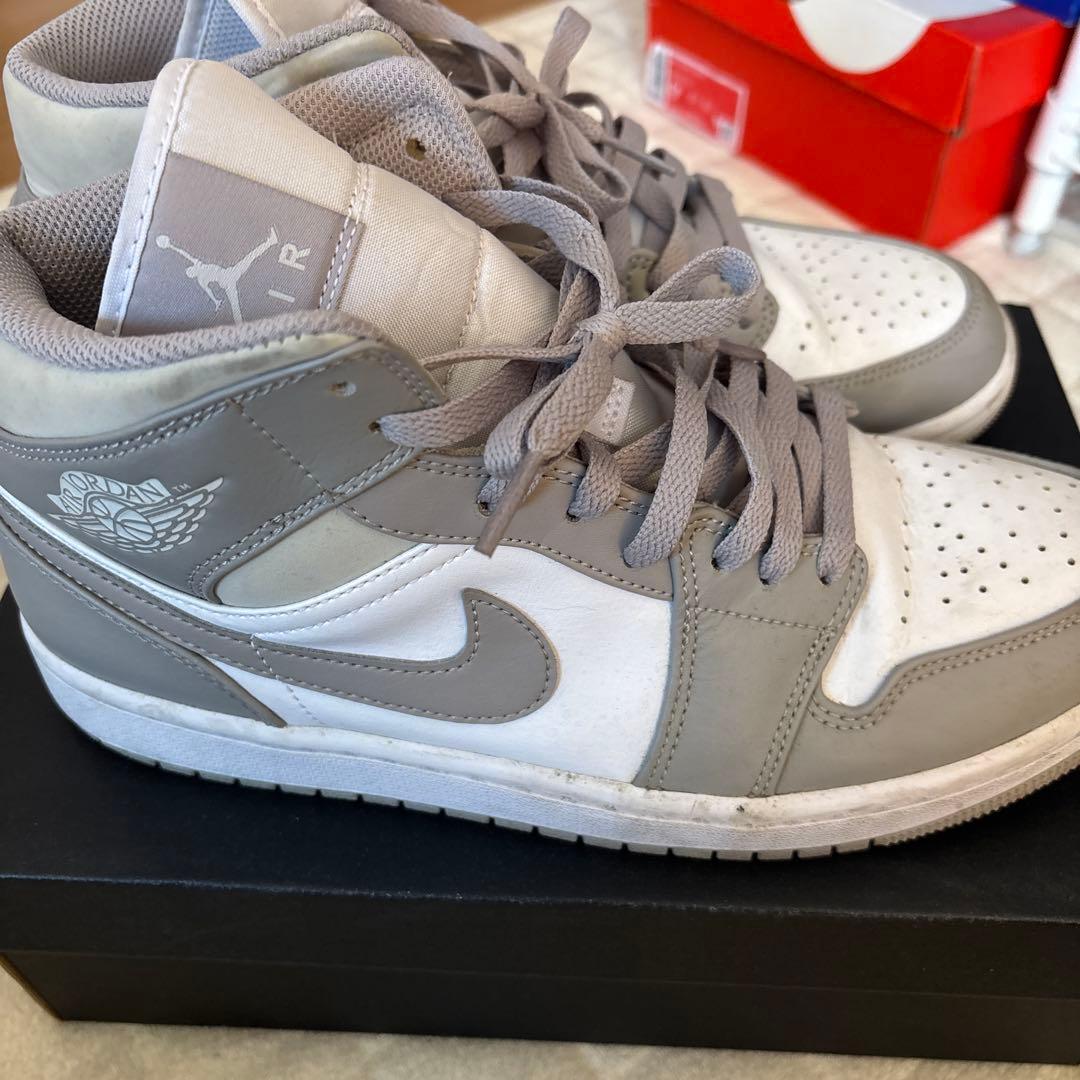 シューズ(男性用) Nike Air Jordan1 Mid \"Linen\" 27cm
