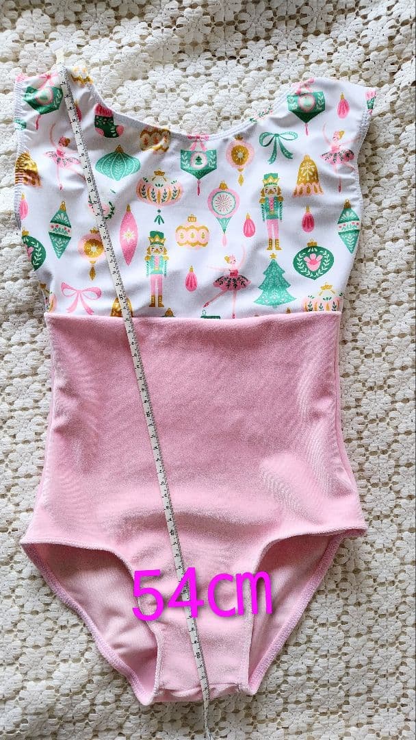 140㎝／くるみ割り人形がこの季節にぴったり♡ピンクのベロアレオタード