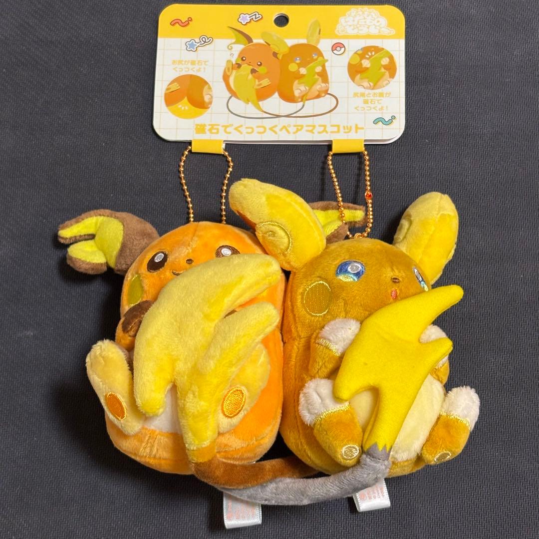 ライチュウ&アローラライチュウ 磁石でくっつくペアマスコット にたものどうし