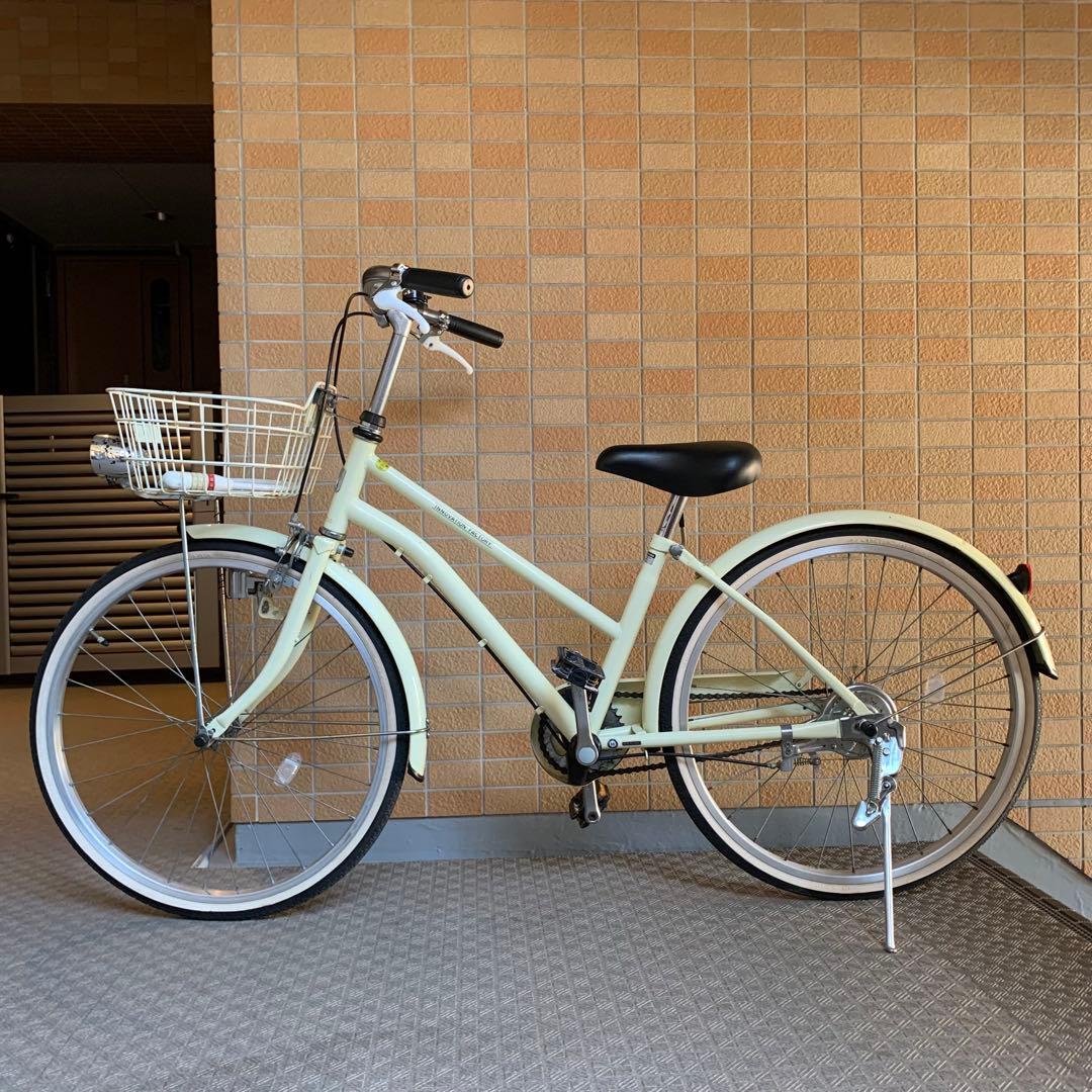 【引取り限定】シティーサイクル　自転車　ジュニア22インチ　アイボリー