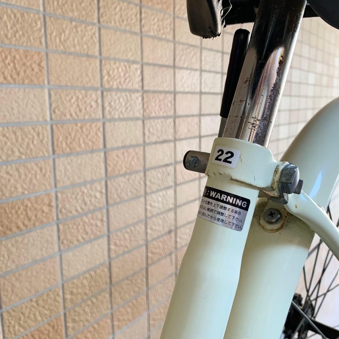 【引取り限定】シティーサイクル　自転車　ジュニア22インチ　アイボリー