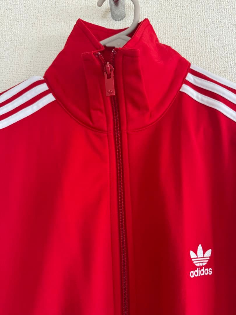 adidas レッド ジャージジャケット M