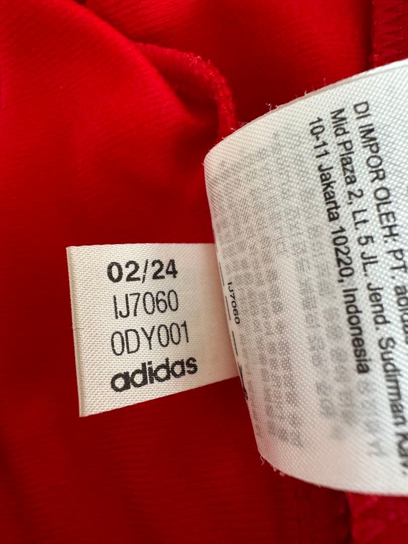 adidas レッド ジャージジャケット M