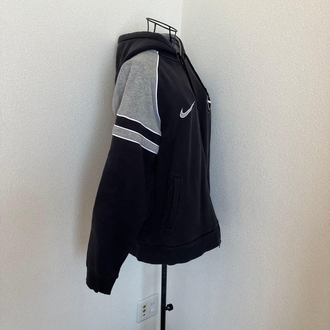 【レア✓FCRB×NIKE】ジップパーカー⚽️Mサイズ/黒グレー/裏起毛