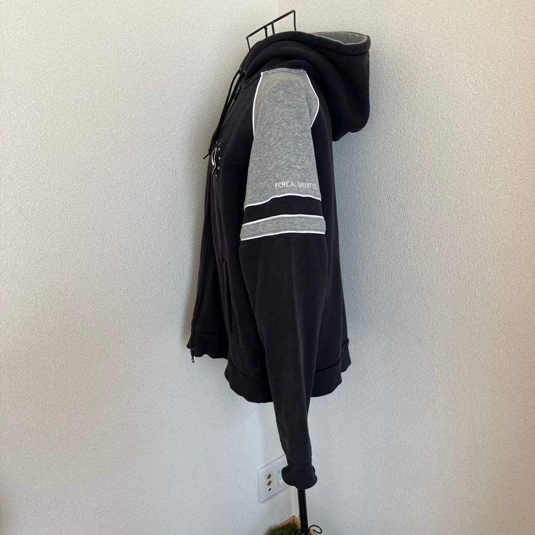 【レア✓FCRB×NIKE】ジップパーカー⚽️Mサイズ/黒グレー/裏起毛