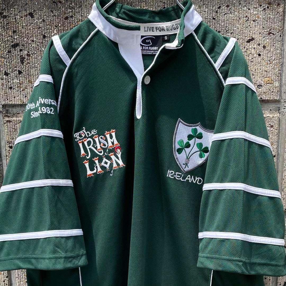 IRELAND IRISH LION オール刺繍 大きめ 古着 ラグビージャージ