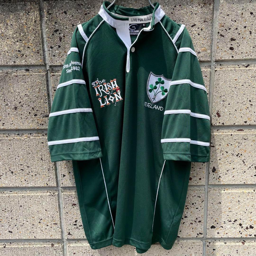 IRELAND IRISH LION オール刺繍 大きめ 古着 ラグビージャージ