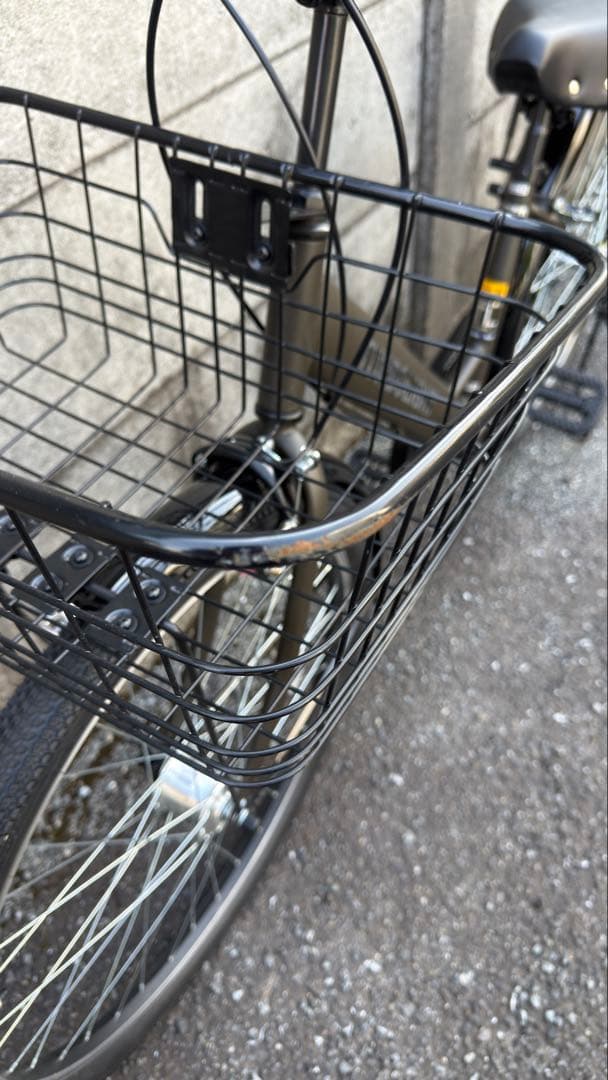 【引き取り限定】TURBULIGHT シティサイクル カーキ　前カゴ・ライト付き