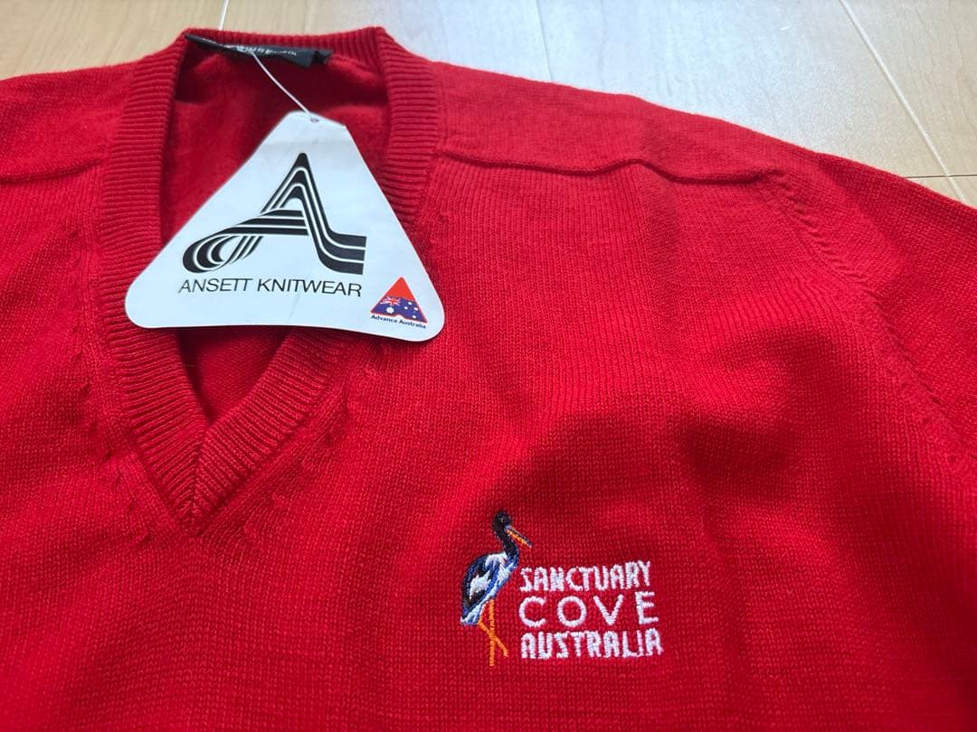 ANSETT KNITWEAR 赤 ゴルフ・セーター⭐︎ヴィンテージ