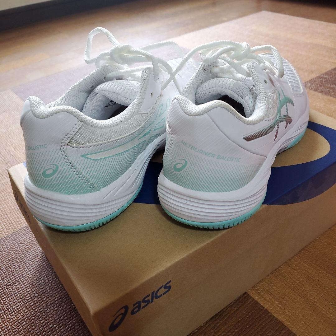 asics バレーボールシューズ 　ジュニア　ホワイト/ミント　24.5cm